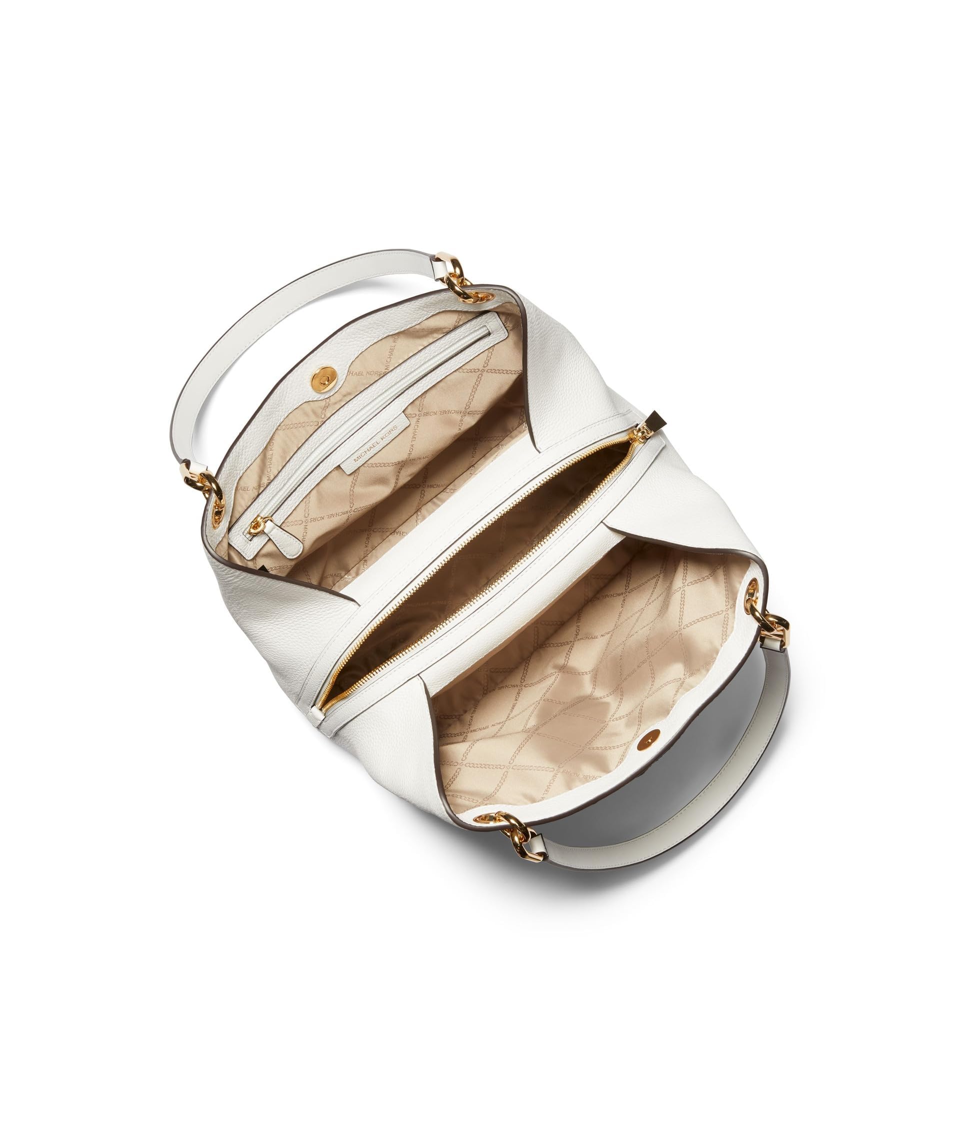 Foto 4 pulgar | Bolso De Hombro Michael Kors Kensington, Tamaño Grande, Piel Blanca - Venta Internacional.