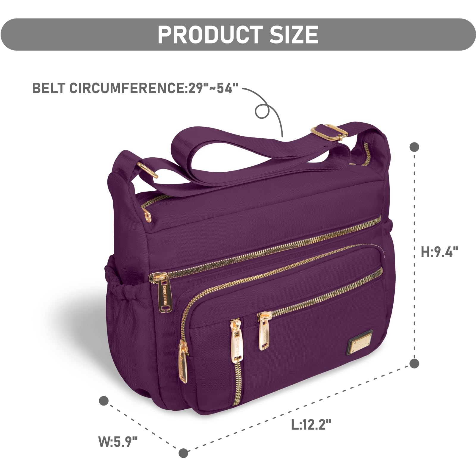 Foto 4 pulgar | Bandolera Npbag Para Mujer Impermeable Violeta - Venta Internacional.