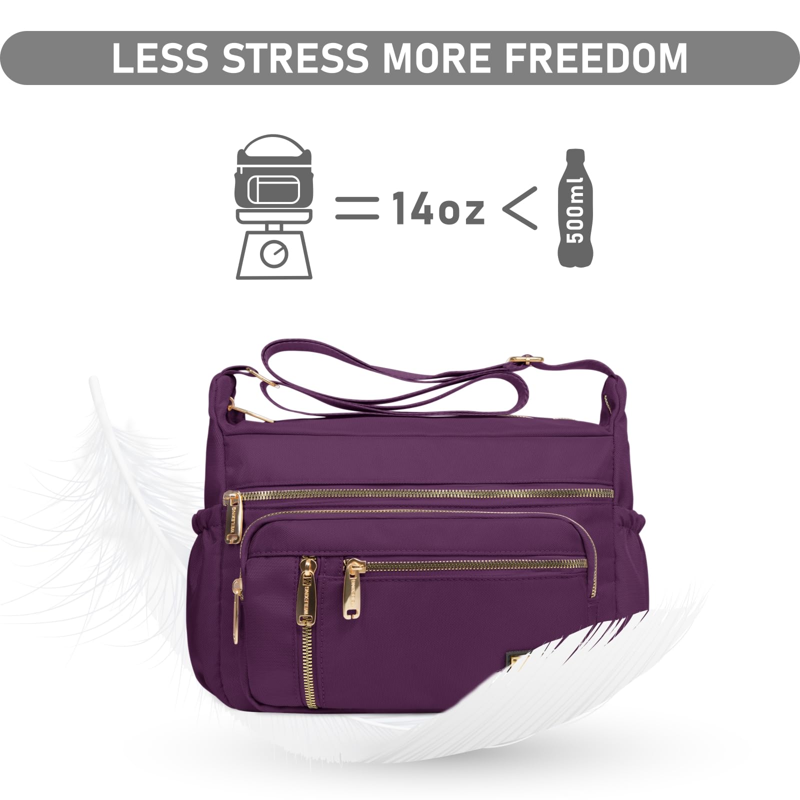 Foto 5 pulgar | Bandolera Npbag Para Mujer Impermeable Violeta - Venta Internacional.
