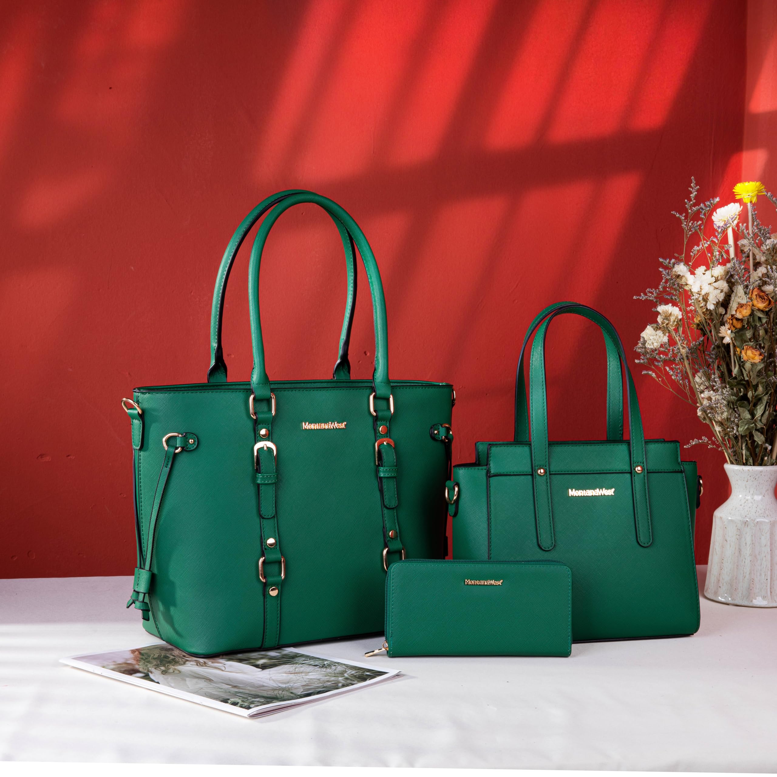 Foto 2 | Set De Monedero Montana West, Bolso, Cartera, Piel, 3 Unidades - Venta Internacional.