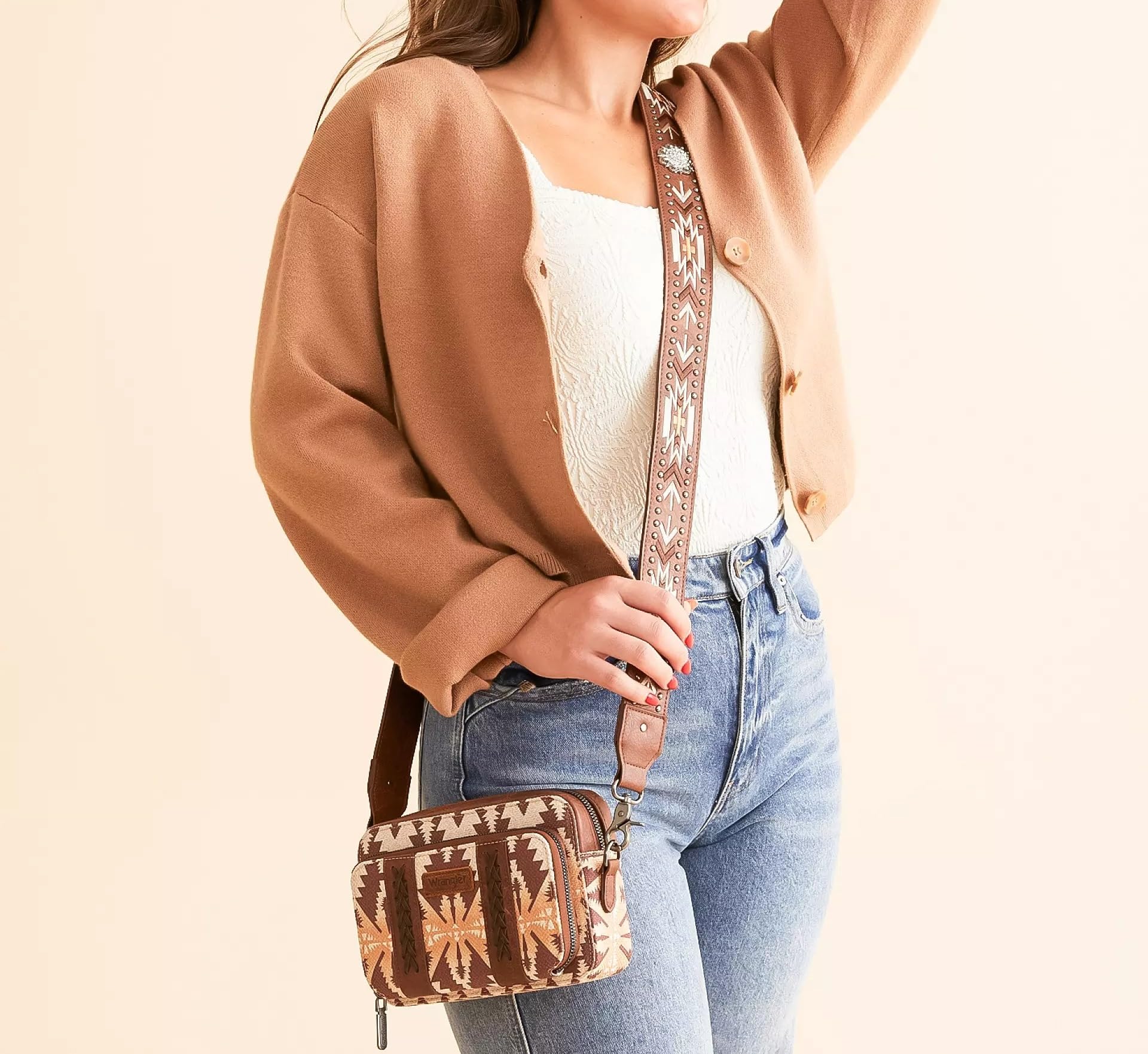 Foto 2 | Bandolera Montana West Wrangler Boho Aztec Para Mujer - Venta Internacional.