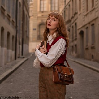 Foto 7 | Bandolera Ecosusi Para Mujer, Vintage, Piel Sintética, Color Café - Venta Internacional.
