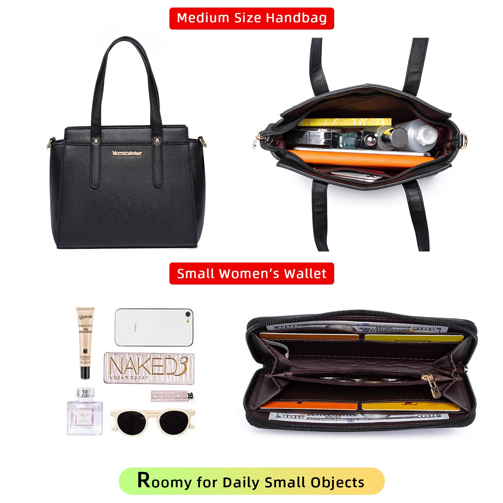 Foto 5 | Set De Monedero Montana West, Bolso Tipo Cartera De Piel Para Mujer - Venta Internacional.