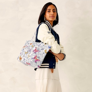 Foto 5 | Bolsa De Mano Vera Bradley Premium Cotton Small Hathaway Wing + Bloom - Venta Internacional.