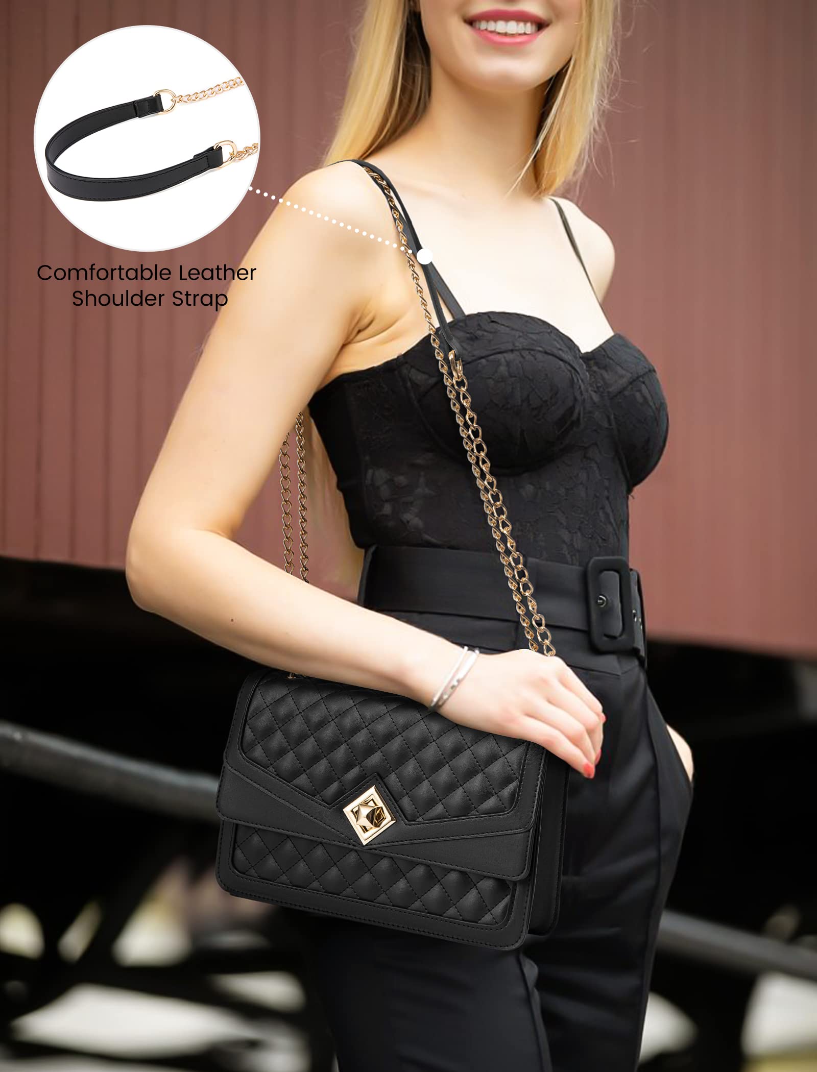 Foto 5 pulgar | Bandolera Lovevook De Piel Negra Para Mujer - Venta Internacional.