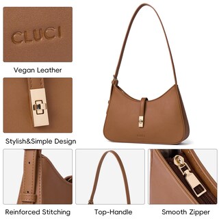 Foto 4 | Bandolera Cluci Para Mujer De Piel Vegana Marrón - Venta Internacional.