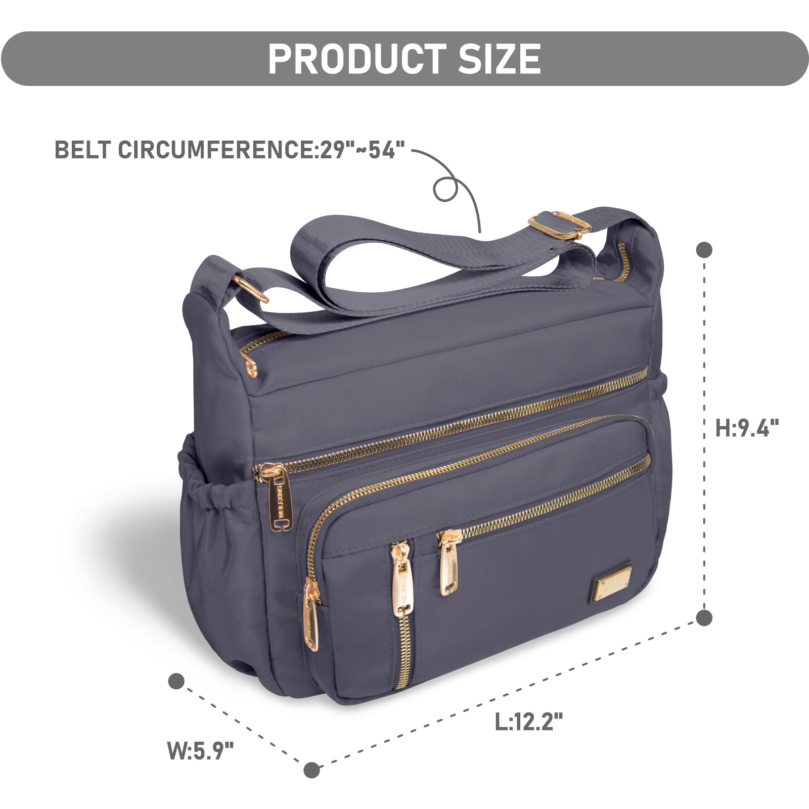 Foto 4 pulgar | Bandolera Npbag Para Mujer, Bandolera De Nailon, Color Gris - Venta Internacional.