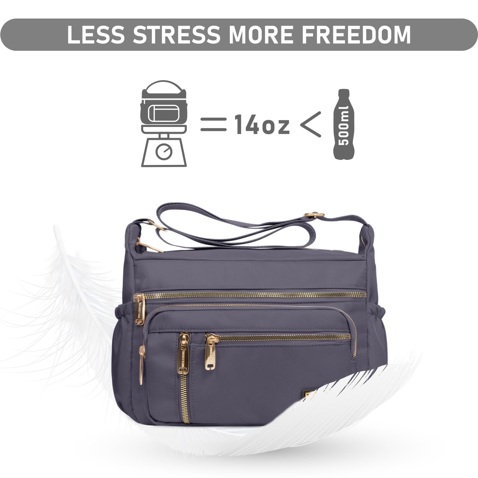 Foto 4 | Bandolera Npbag Para Mujer, Bandolera De Nailon, Color Gris - Venta Internacional.