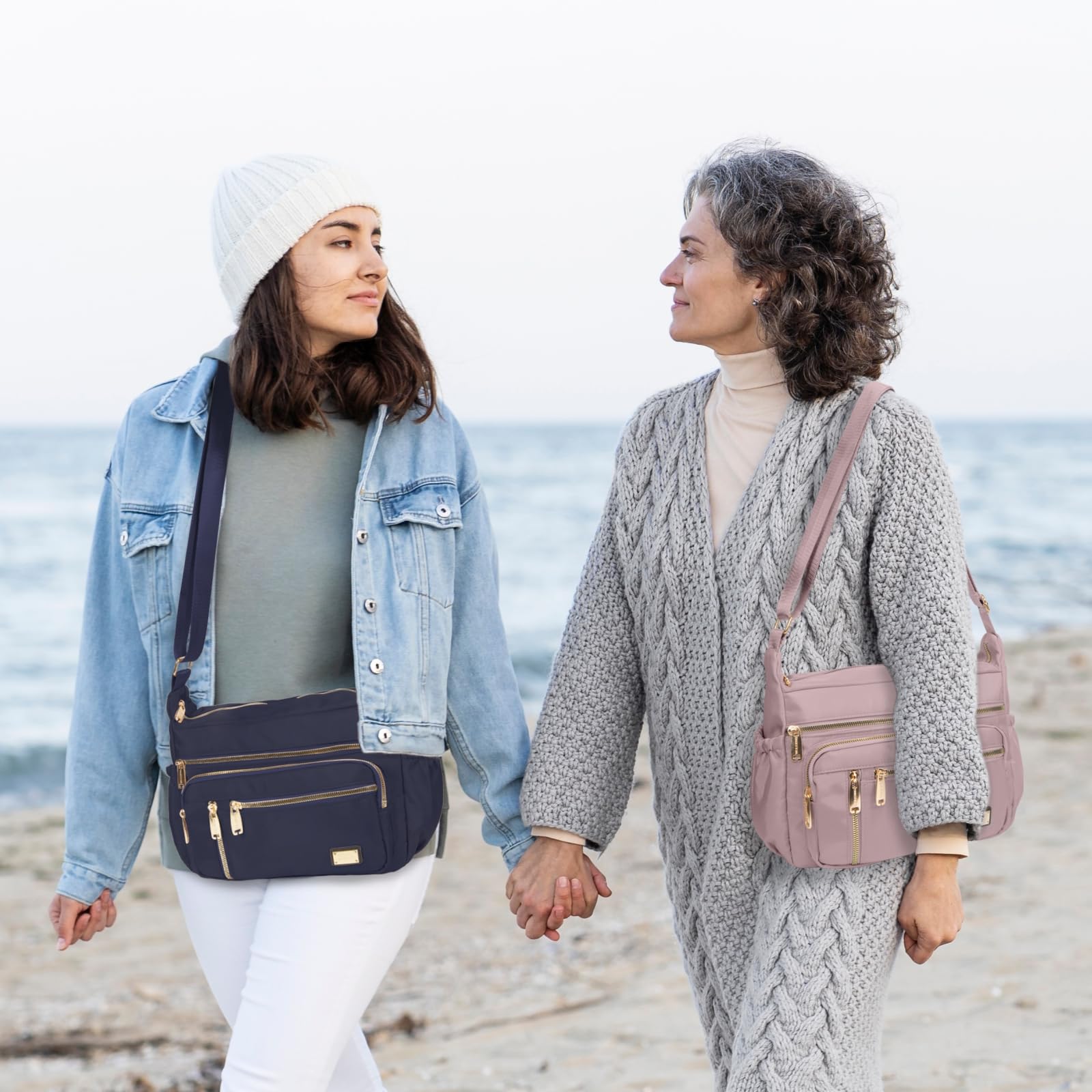 Foto 7 | Bandolera Npbag Para Mujer, Bandolera De Nailon, Color Gris - Venta Internacional.
