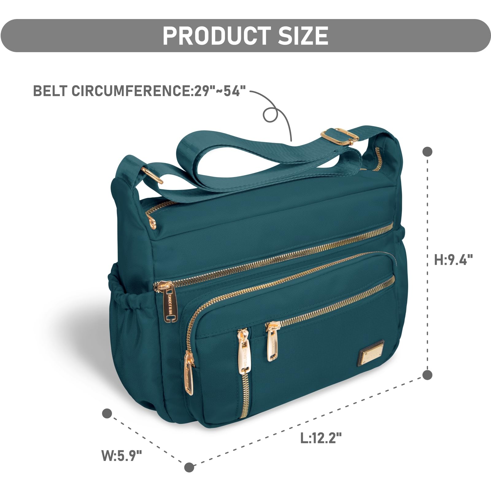 Foto 4 pulgar | Bandolera Npbag Para Mujer, De Nailon Impermeable, Azul Turquesa - Venta Internacional.