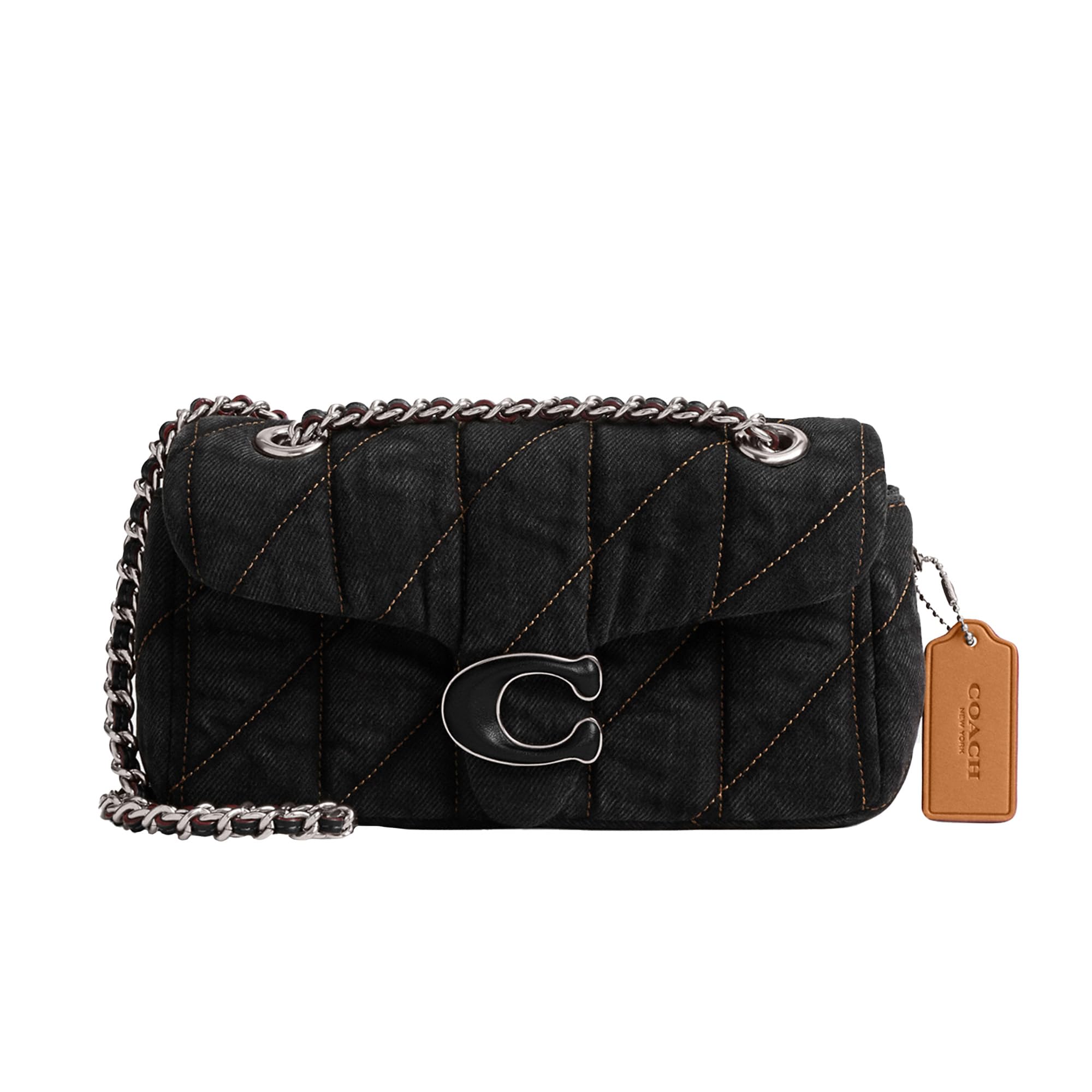 Foto 2 pulgar | Bandolera Coach Tabby 20 En Denim Negro Y Piel - Venta Internacional.