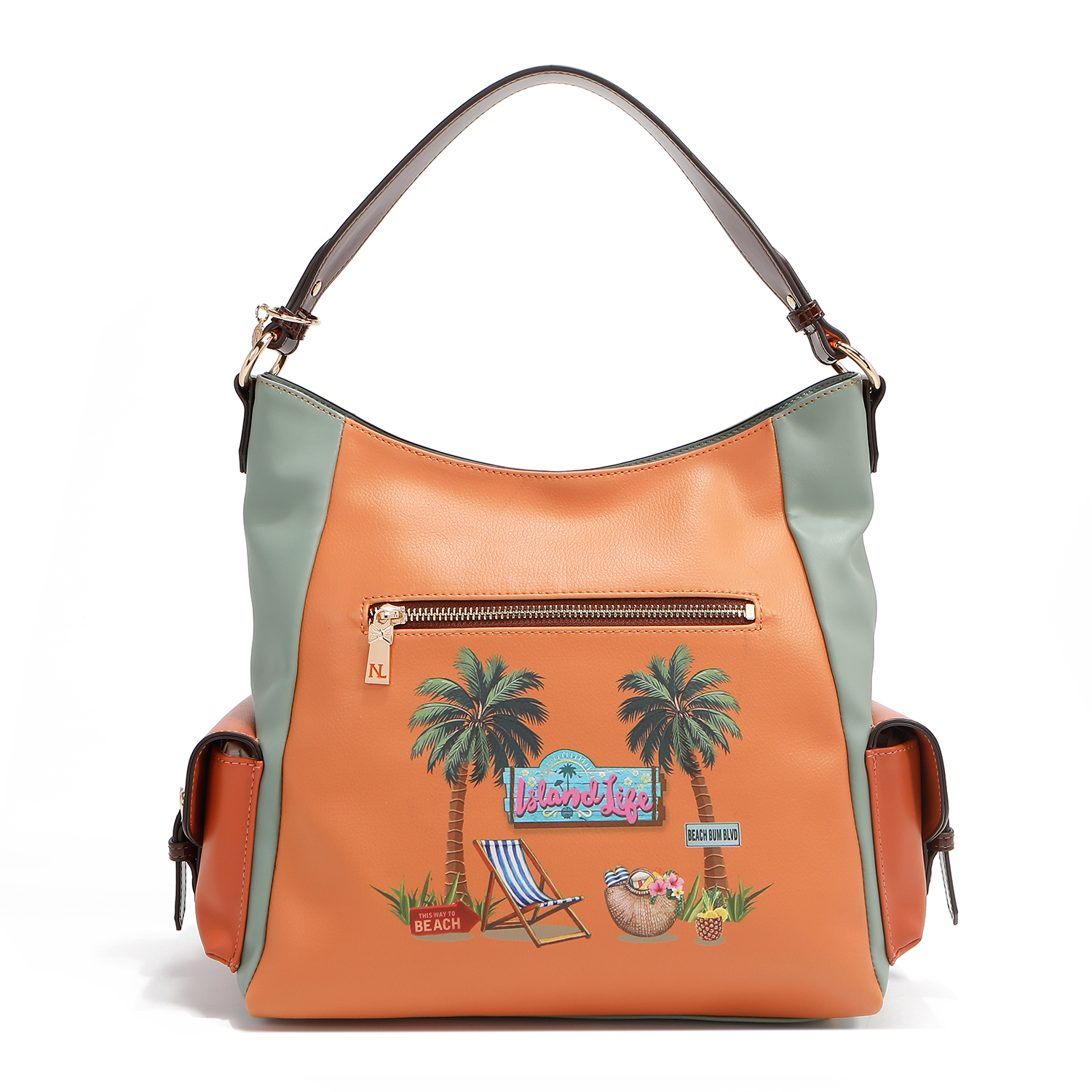 Foto 7 pulgar | Bolsa Hobo De Nicole Lee Estampada Sun & Sand