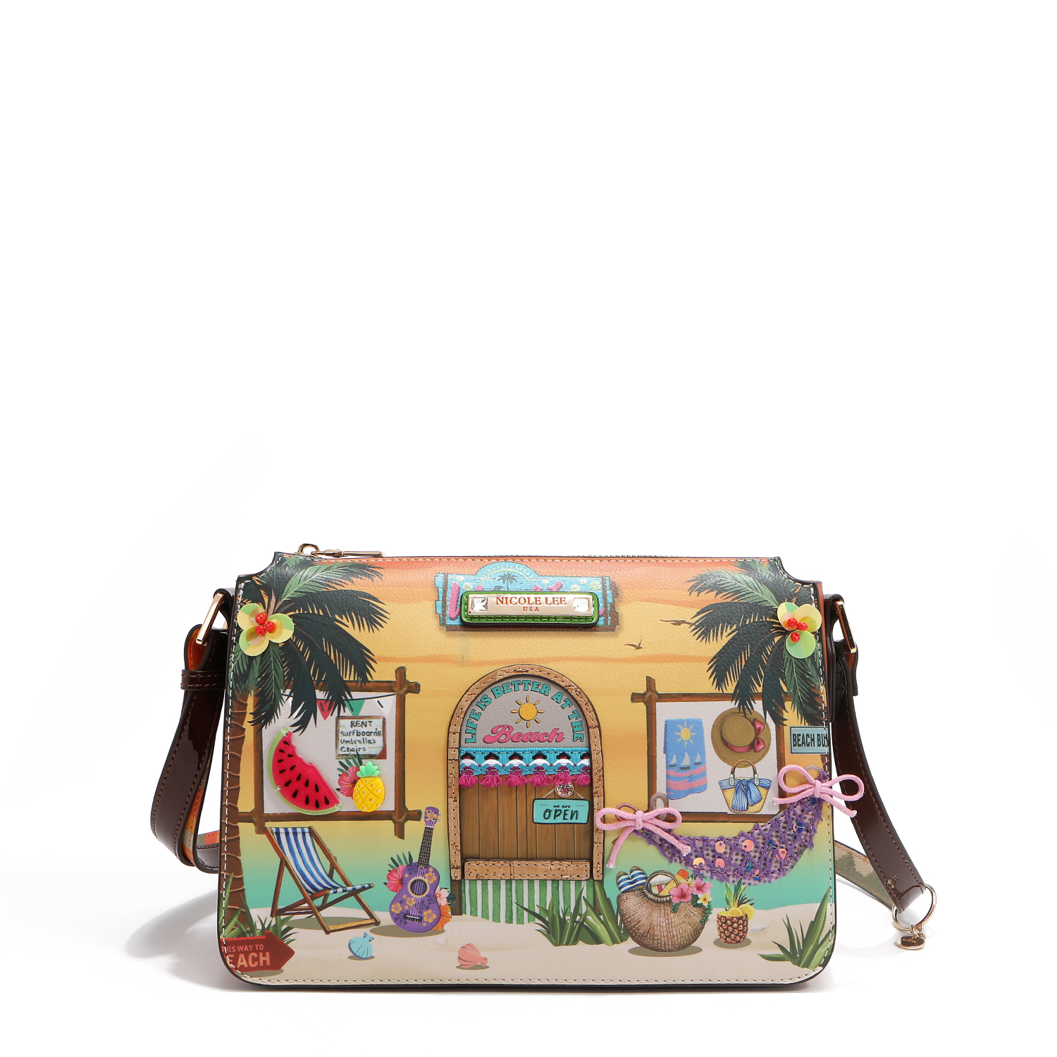 Foto 2 pulgar | Bolsa Crossbody De Nicole Lee Estampada Sun & Sand