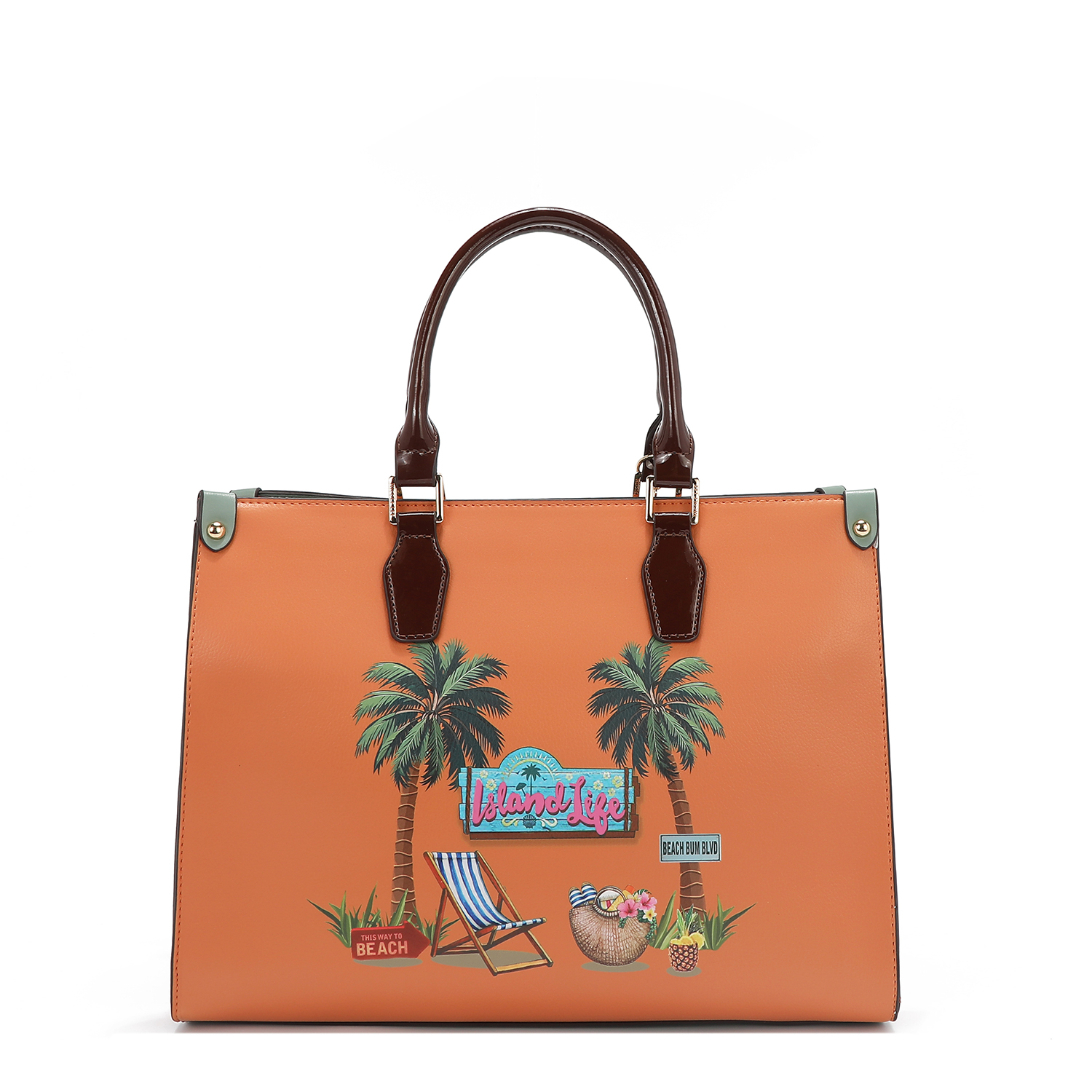 Foto 6 | Bolsa Cuadrada De Nicole Lee Estampada Sun & Sand