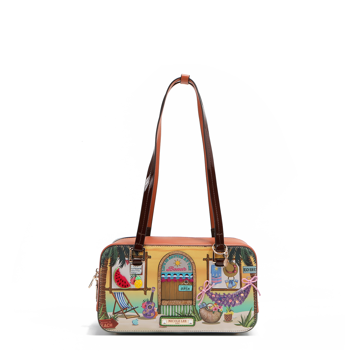 Foto 2 pulgar | Bolsa Shoulder De Nicole Lee Estampada Sun & Sand