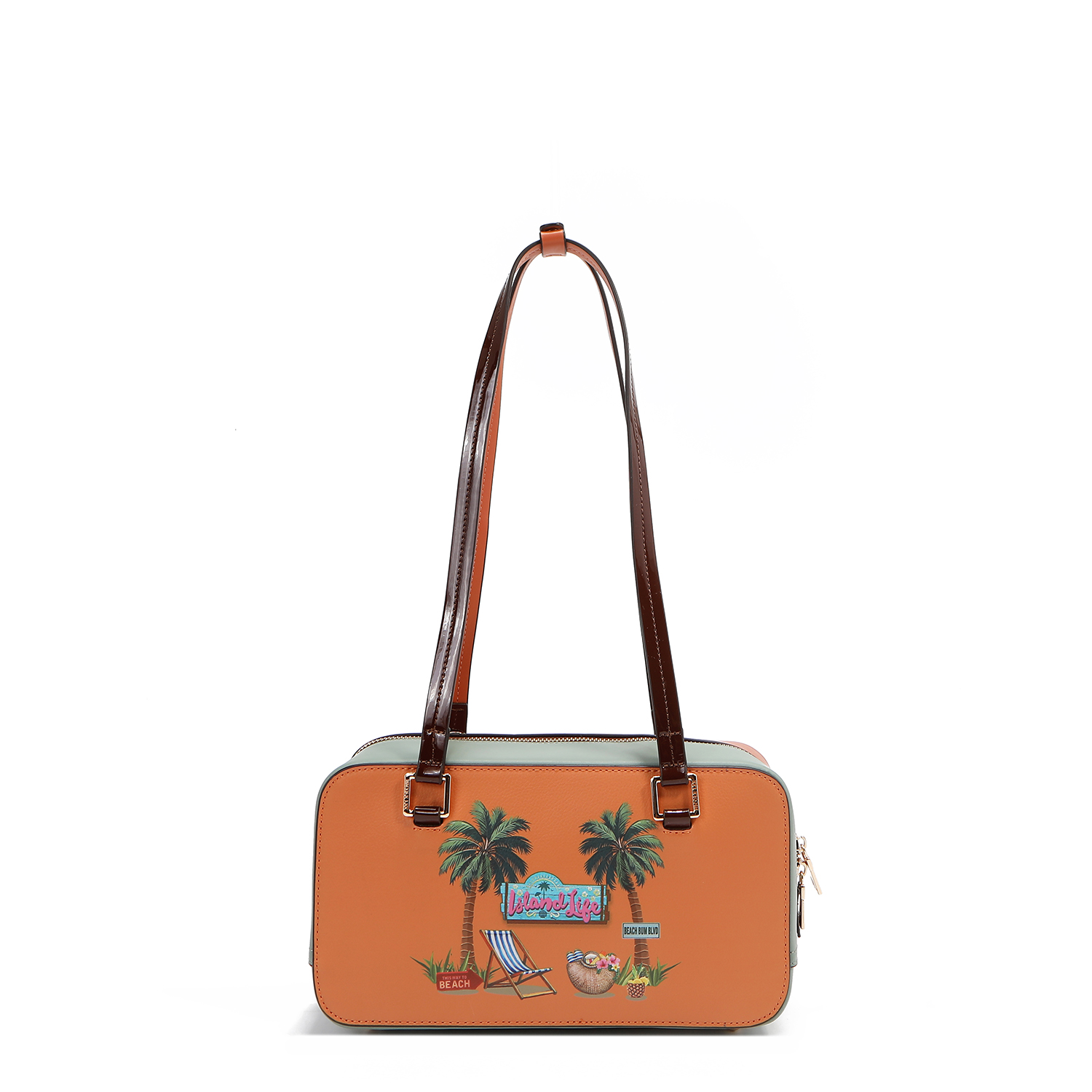 Foto 7 pulgar | Bolsa Shoulder De Nicole Lee Estampada Sun & Sand