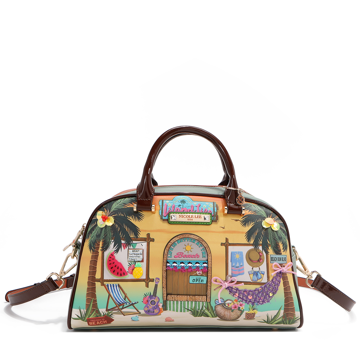 Foto 2 pulgar | Bolsa Dome De Nicole Lee Estampda Sun & Sand