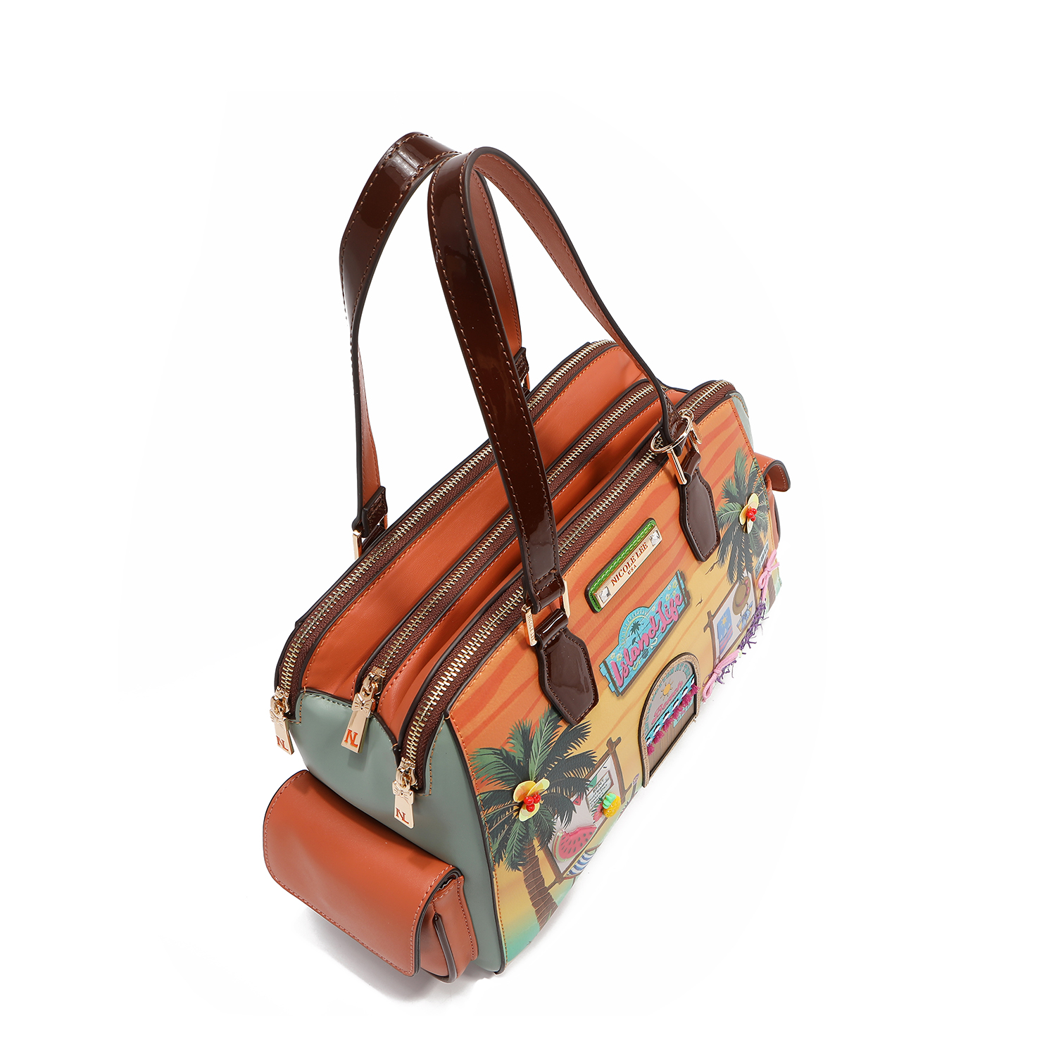 Foto 4 pulgar | Bolsa Boston De Nicole Lee Estampada Sun & Sand