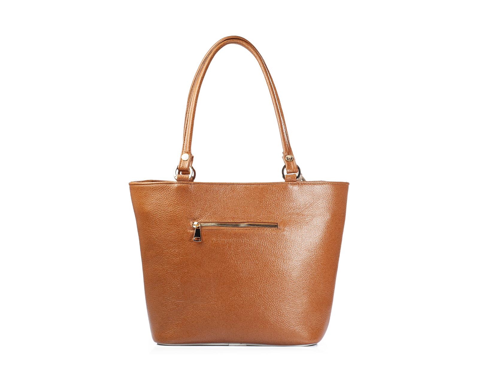 Foto 2 | Bolso Tote A Ángelozano De Piel Vacuna Con Franjas, Color Negro, Modelo Florentina