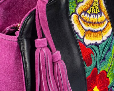 Foto 5 | Bolso Tote A Ángelozano De Piel Vacuna Con Telar Artesanal, Color Negro, Modelo Ire
