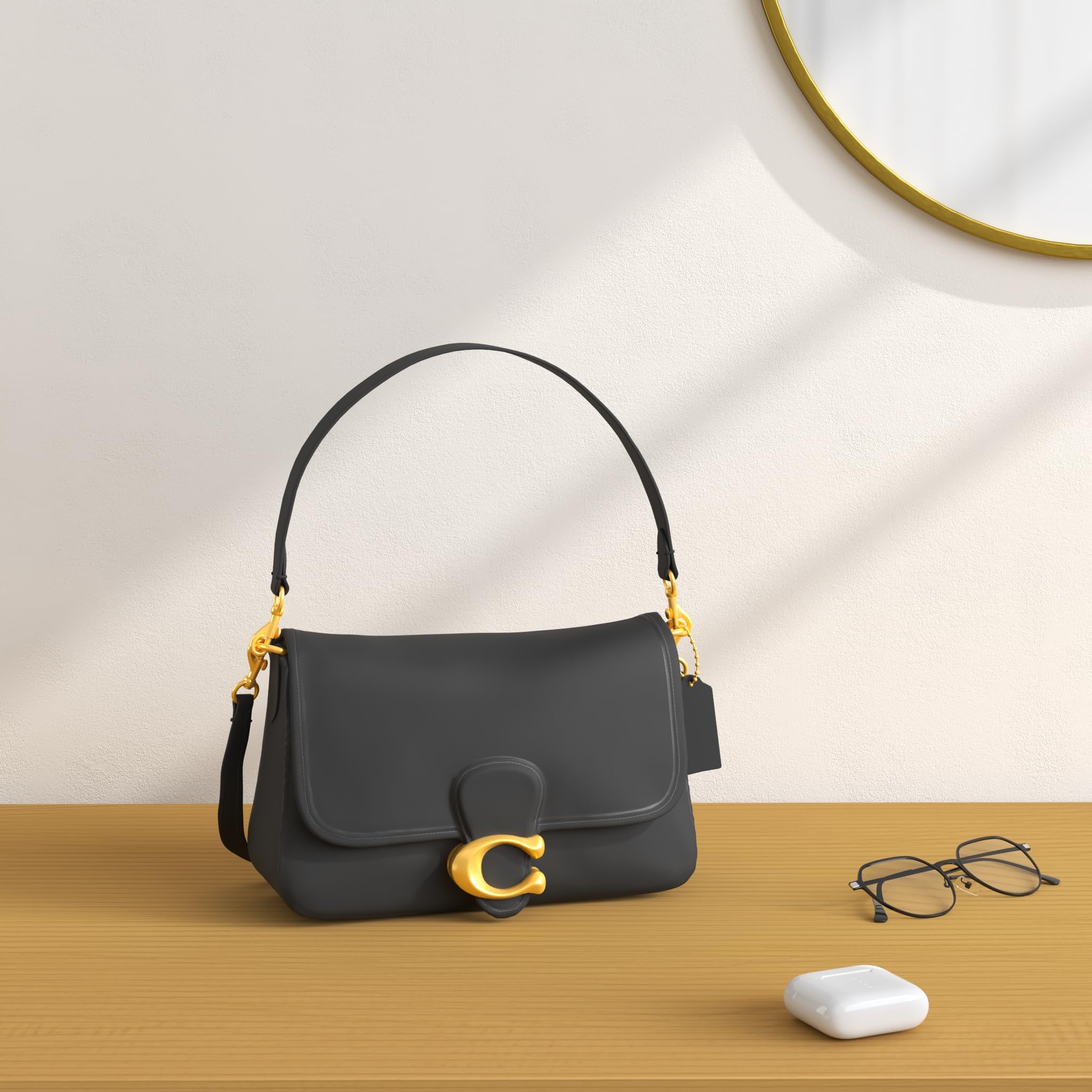 Foto 3 pulgar | Bolso De Hombro Coach De Piel De Becerro Suave Negro Tabby Para Mujer - Venta Internacional.