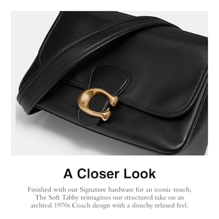 Foto 4 | Bolso De Hombro Coach De Piel De Becerro Suave Negro Tabby Para Mujer - Venta Internacional.