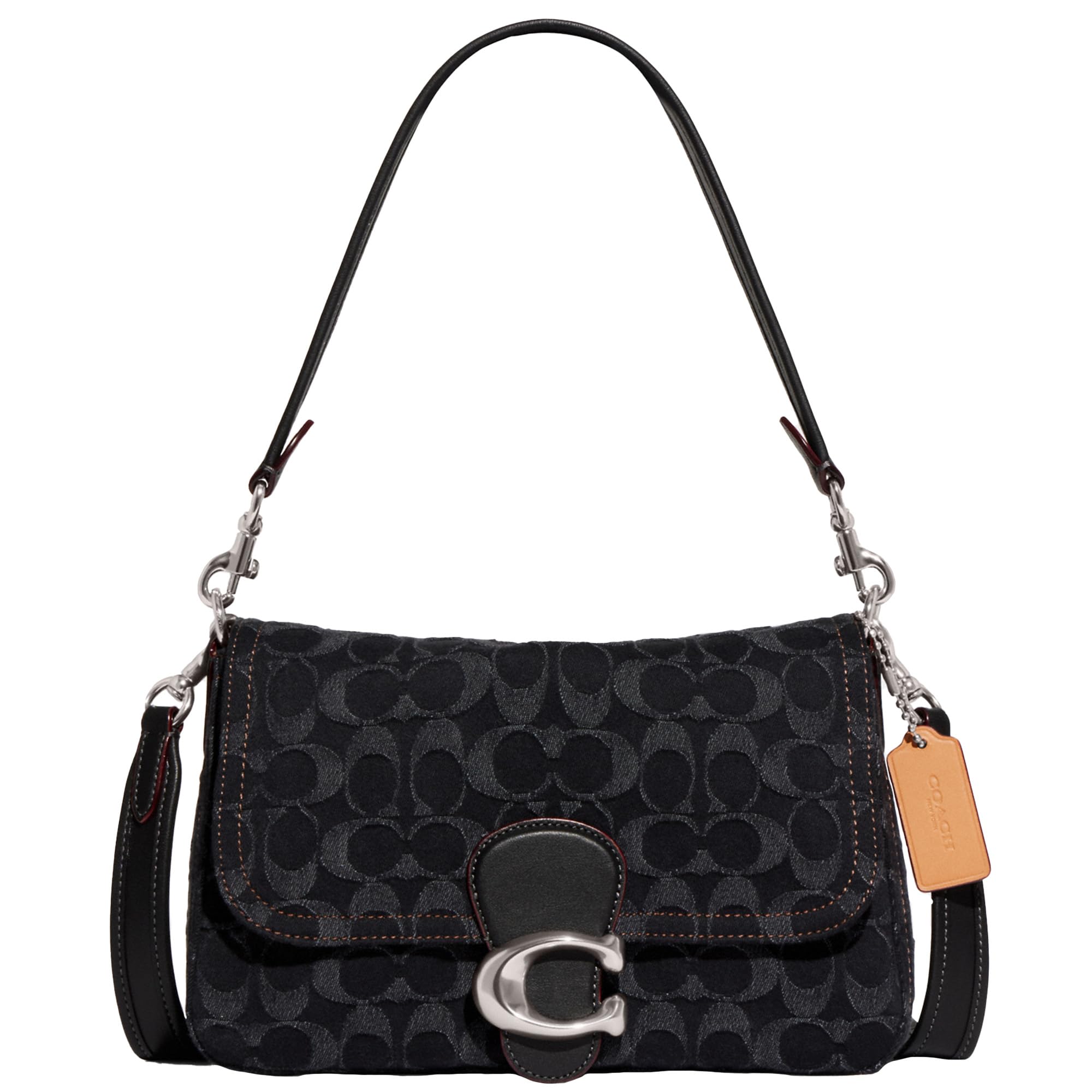 Foto 2 pulgar | Bandolera Coach Soft Tabby Black Denim Para Mujer - Venta Internacional.