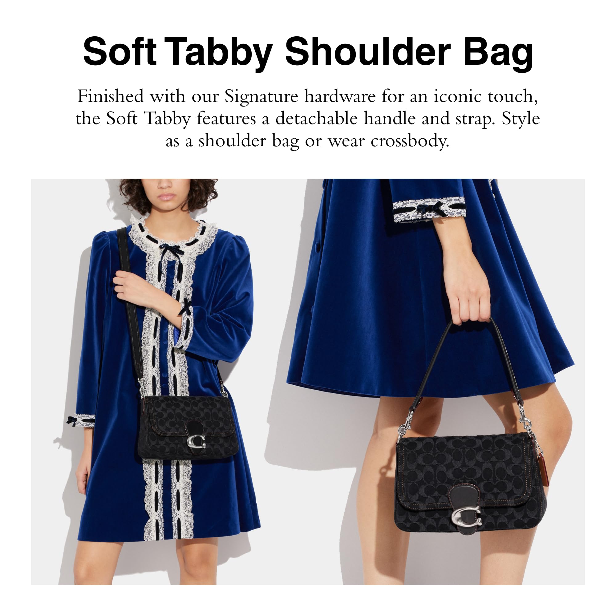 Foto 2 | Bandolera Coach Soft Tabby Black Denim Para Mujer - Venta Internacional.