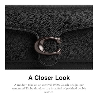 Foto 4 | Bolso De Hombro Coach De Piel Granulada Pulida Tabby 20 Negro - Venta Internacional.