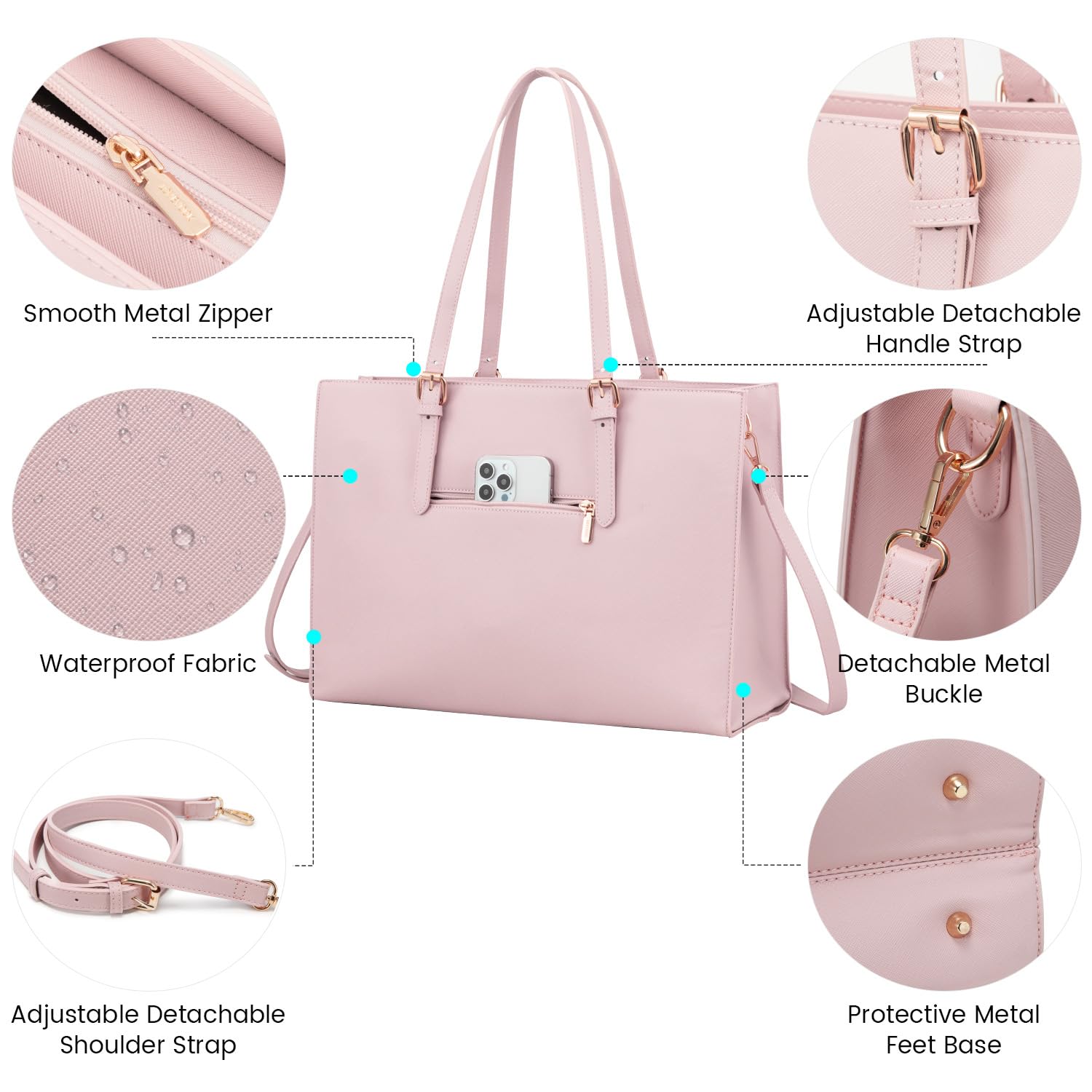 Foto 4 pulgar | Bolsa Para Portátil Lovevook Fashion Computer Tote 15.6 Pulgadas, Rosa, Para Mujer - Venta Internacional.