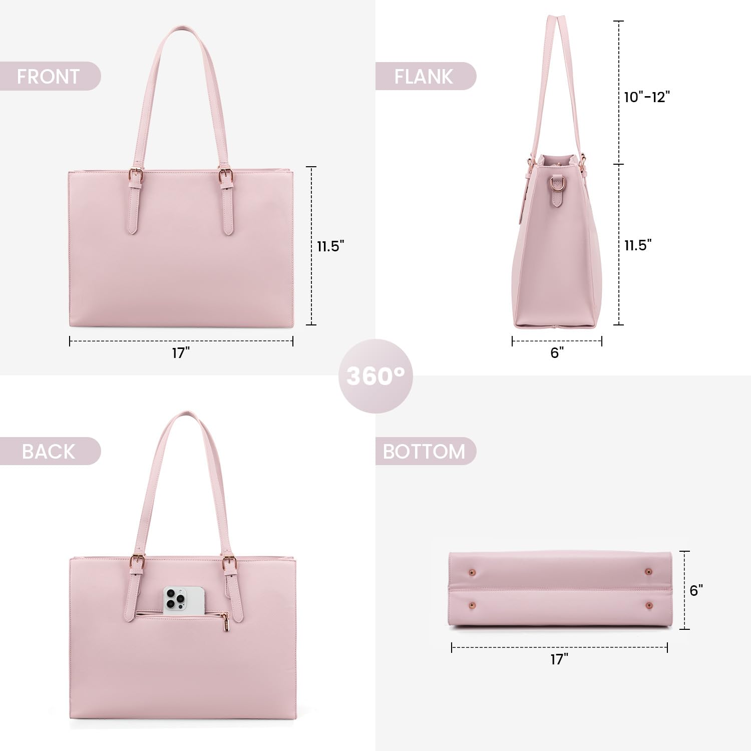 Foto 5 | Bolsa Para Portátil Lovevook Fashion Computer Tote 15.6 Pulgadas, Rosa, Para Mujer - Venta Internacional.
