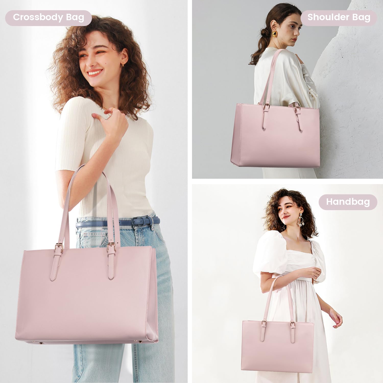 Foto 7 | Bolsa Para Portátil Lovevook Fashion Computer Tote 15.6 Pulgadas, Rosa, Para Mujer - Venta Internacional.