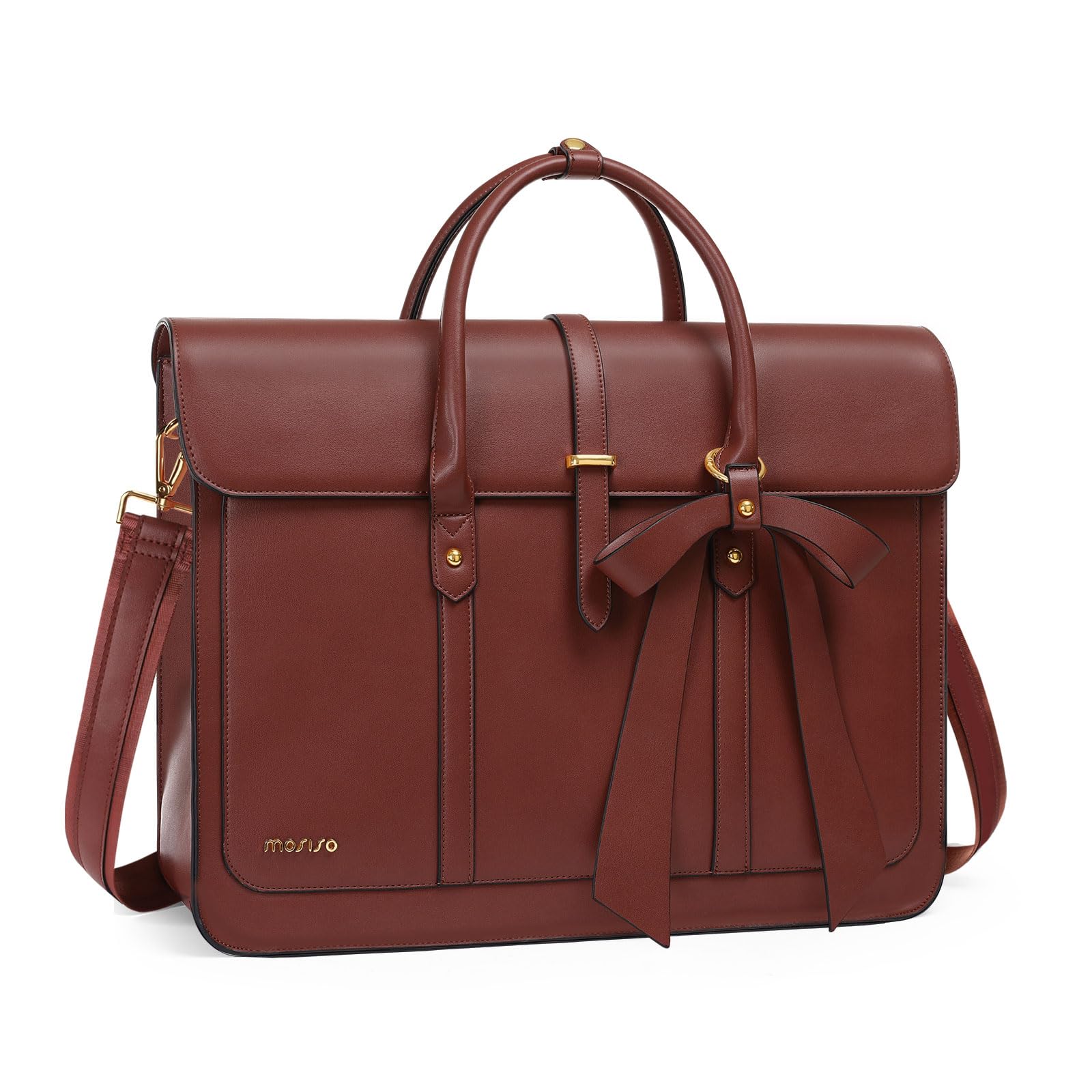 Foto 1 | Bolsa Para Portátil Mosiso De Piel Sintética De 13 A 14 Pulgadas Para Mujer, Color Marrón - Venta Internacional.