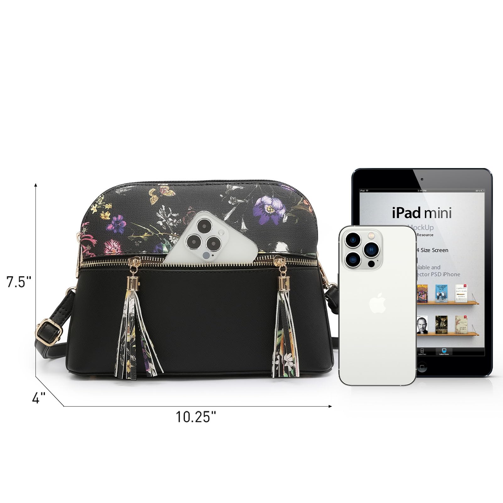 Foto 4 | Bandolera Dasein, Borla, Bolsillo Con Cremallera, Piel Vegana - Venta Internacional.