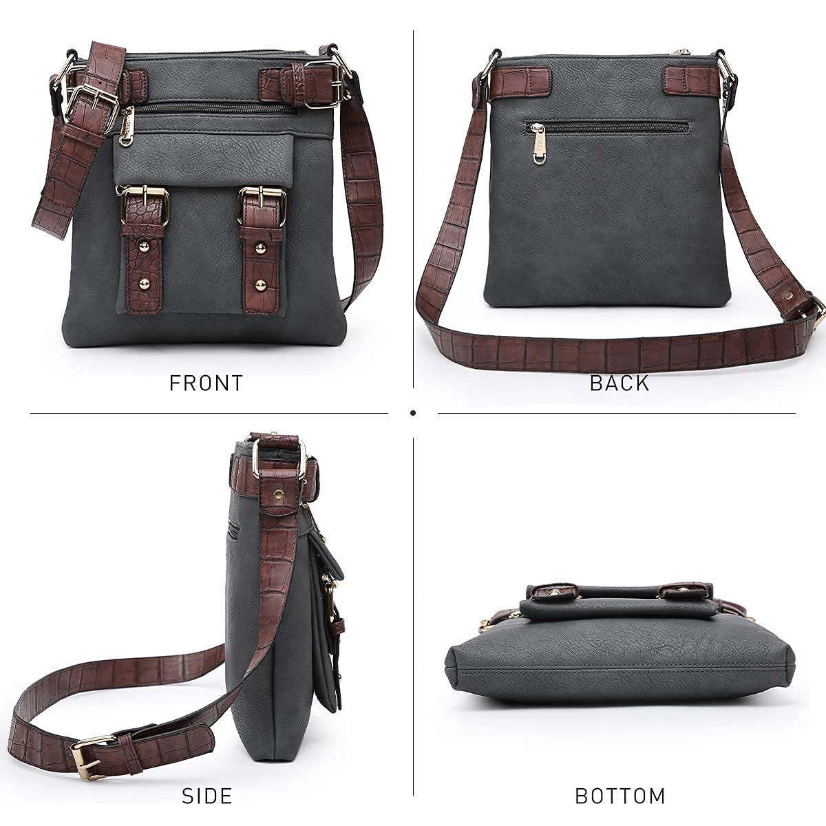 Foto 5 pulgar | Bandolera Dasein Top De Piel Suave Con Cinturón Para Mujer - Venta Internacional.