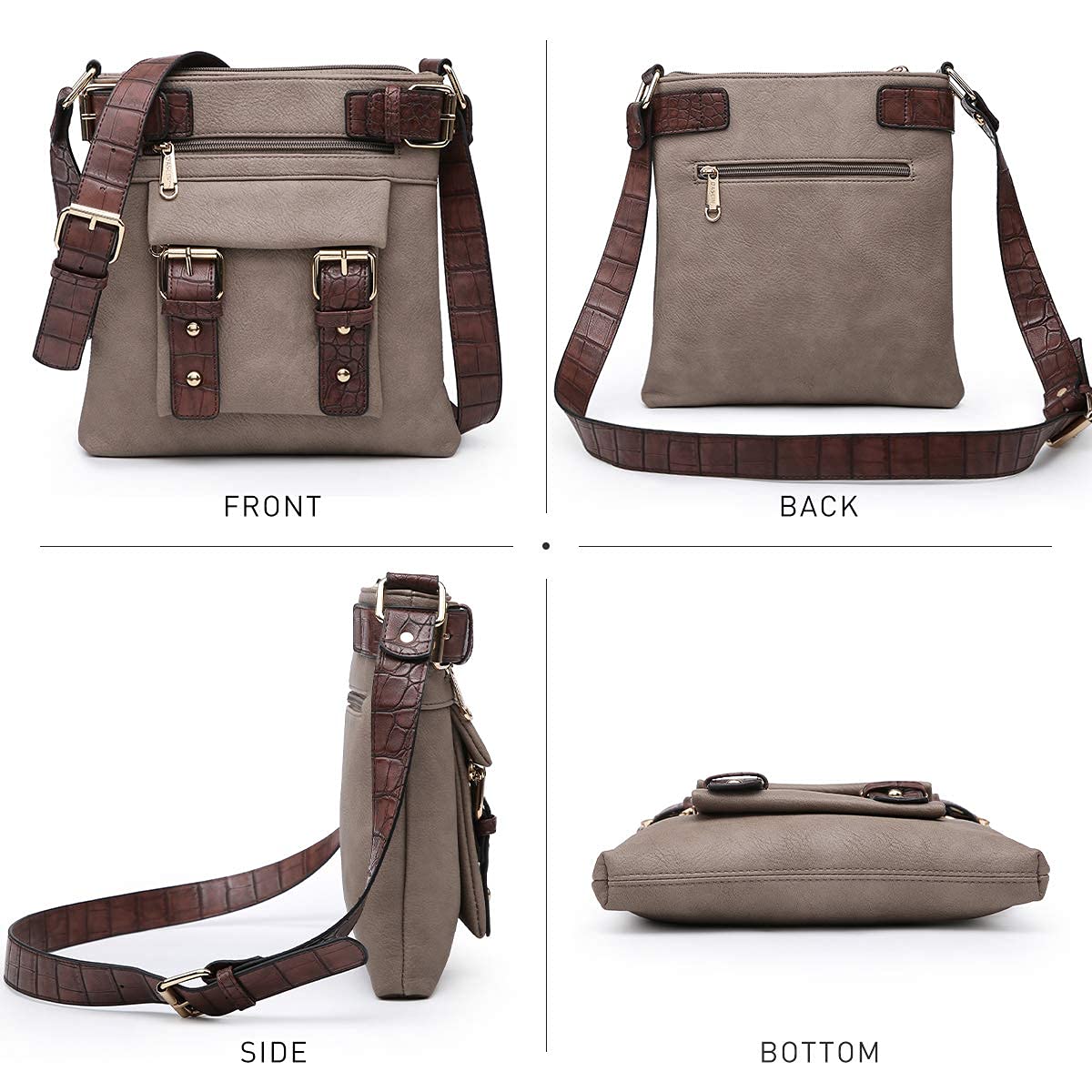 Foto 4 | Bandolera Dasein Top De Piel Suave Con Cinturón Para Mujer - Venta Internacional.