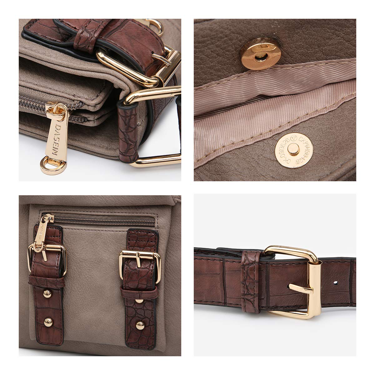 Foto 6 | Bandolera Dasein Top De Piel Suave Con Cinturón Para Mujer - Venta Internacional.