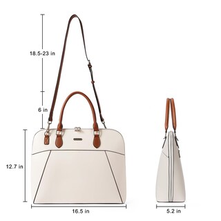 Foto 4 | Maletín Cluci Leather Para Portátil De 15.6 Pulgadas Para Mujer, Color Beige - Venta Internacional.