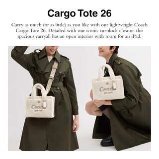 Foto 2 | Bolsa Coach Cargo Tote 26 B4/chalk Para Mujer - Venta Internacional.