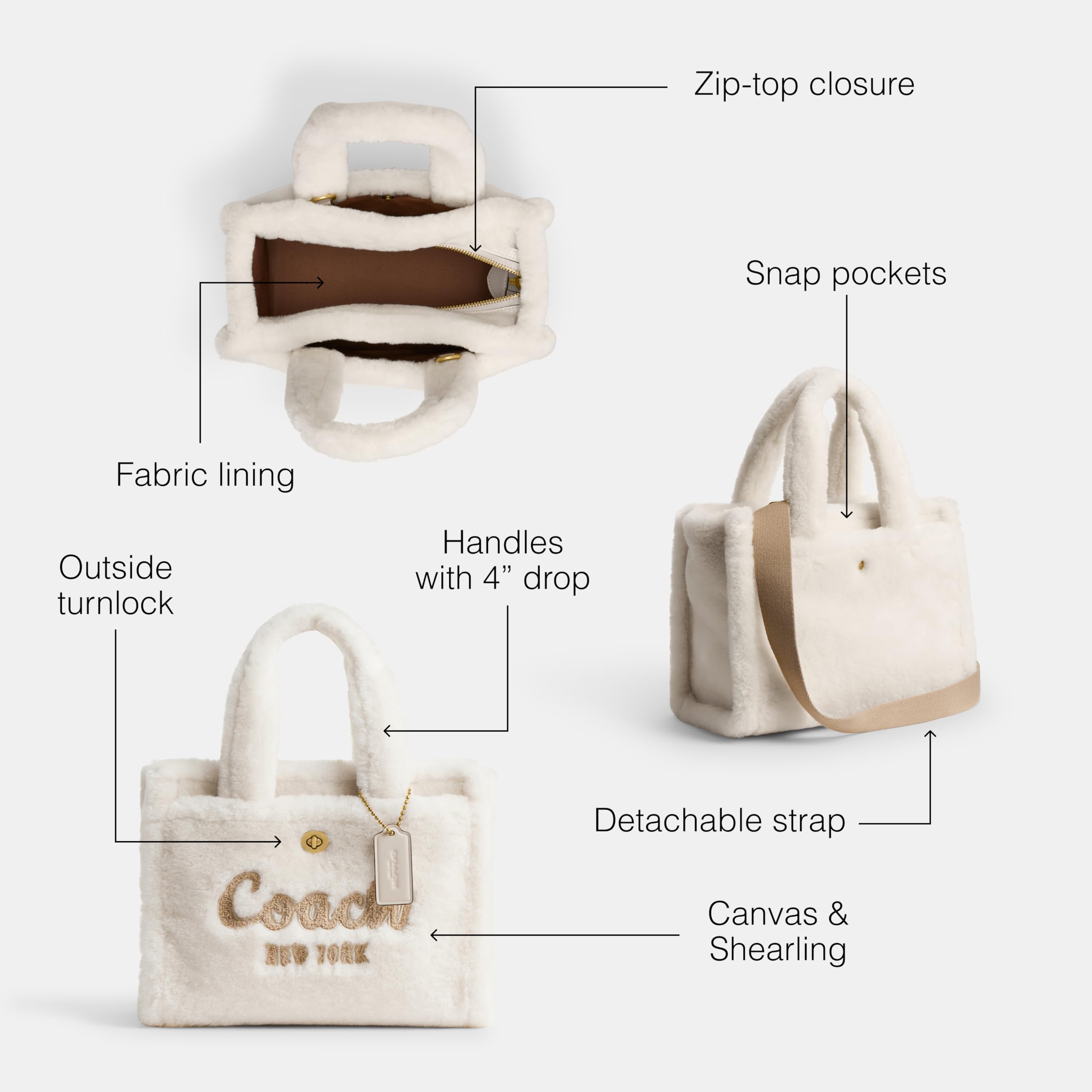 Foto 4 pulgar | Bolsa Coach Cargo Tote 26 B4/chalk Para Mujer - Venta Internacional.