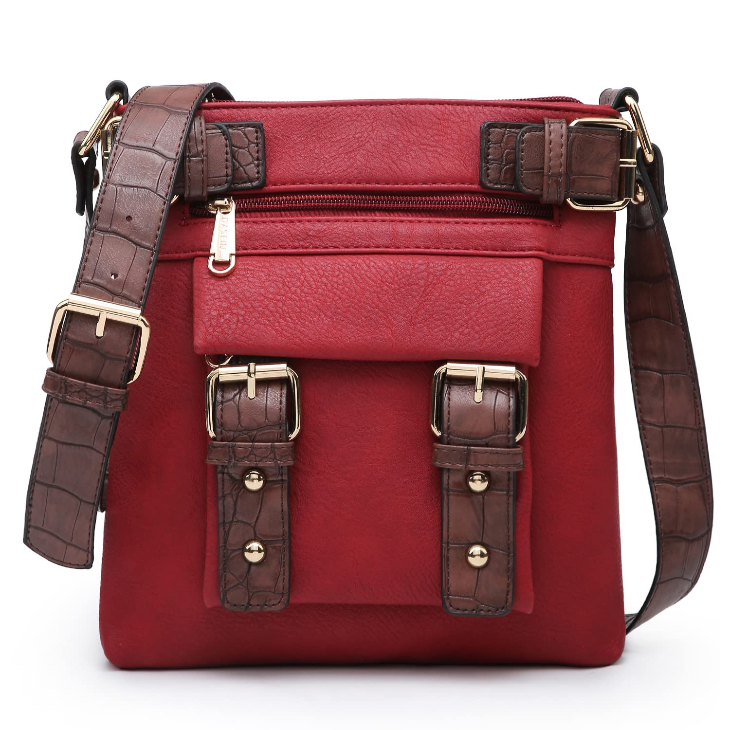 Foto 2 pulgar | Bandolera Dasein Top Con Cinturón Para Mujer, Piel Suave, Color Rojo - Venta Internacional.