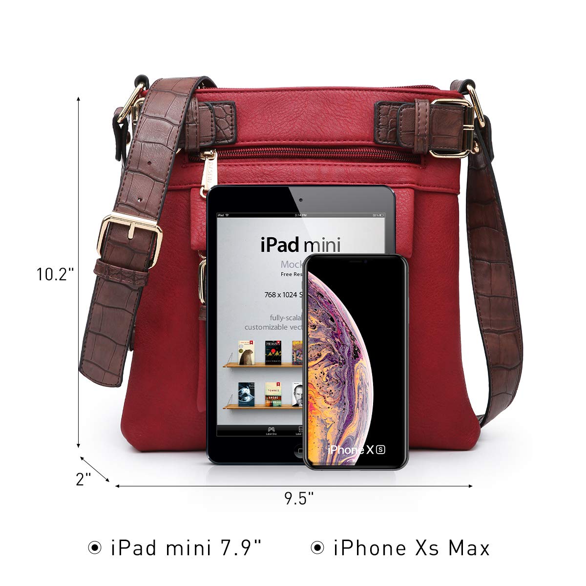Foto 4 pulgar | Bandolera Dasein Top Con Cinturón Para Mujer, Piel Suave, Color Rojo - Venta Internacional.
