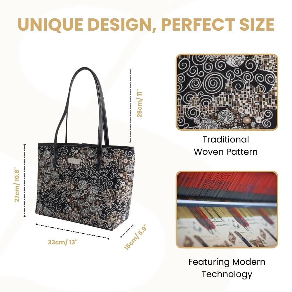Foto 4 pulgar | Bolso De Hombro Signare Tapestry Gustav Klimt Kiss Design - Venta Internacional.