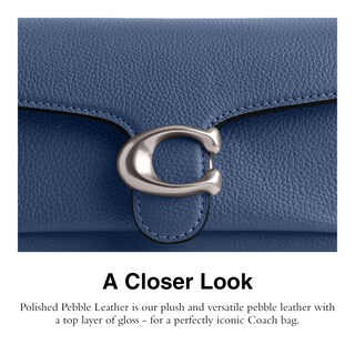 Foto 4 | Bandolera Coach De Piel Granulada Pulida Tabby 20, Color Azul Celeste - Venta Internacional.