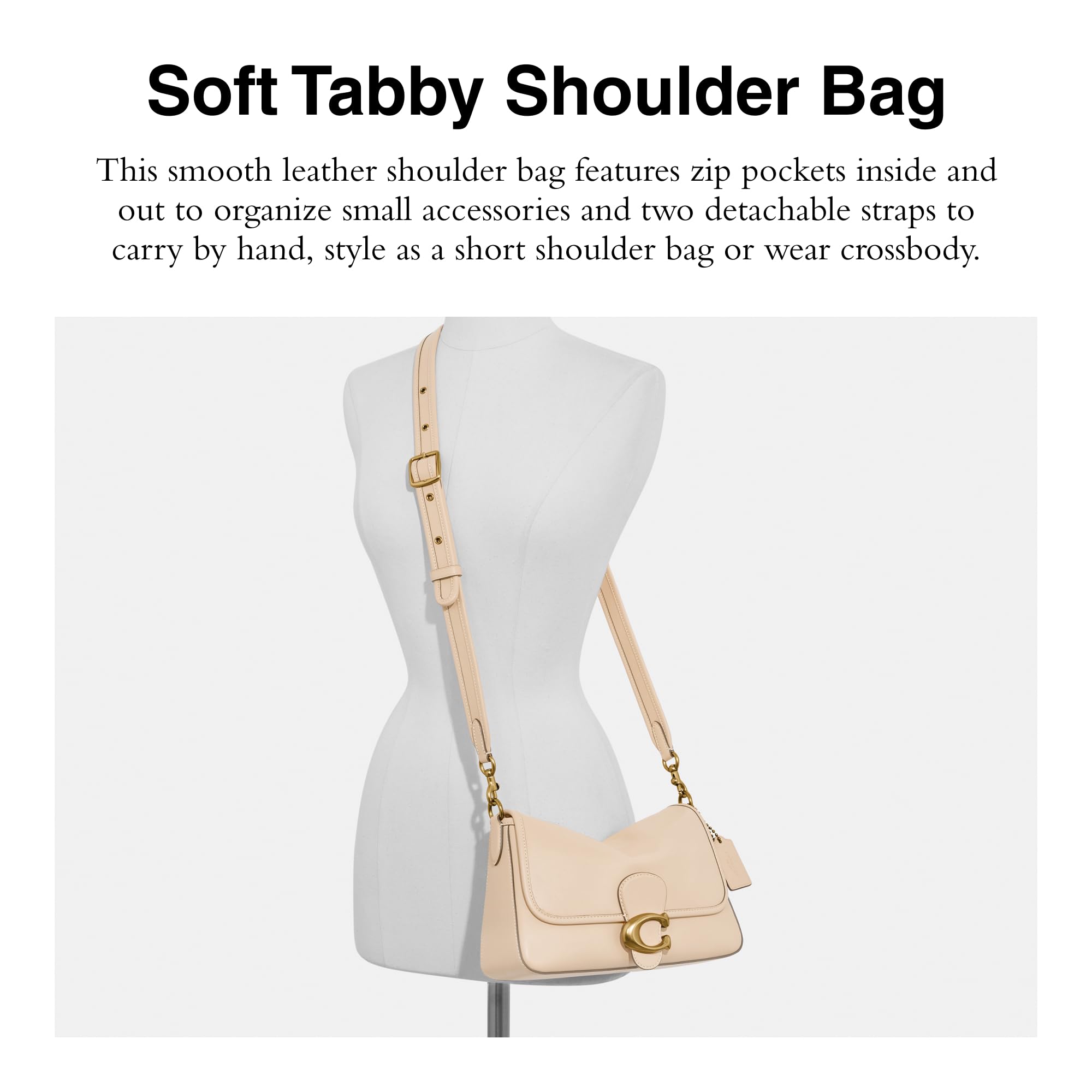 Foto 2 | Bandolera Coach De Piel De Becerro Suave Tabby Ivory - Venta Internacional.