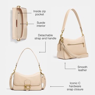 Foto 3 | Bandolera Coach De Piel De Becerro Suave Tabby Ivory - Venta Internacional.