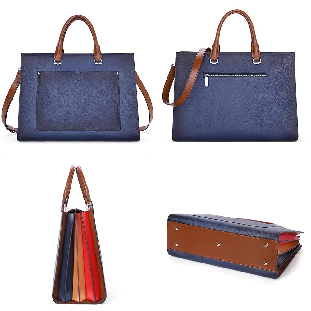 Foto 7 pulgar | Maletín Cluci Leather Para Portátil De Mujer 15.6'' Azul - Venta Internacional.