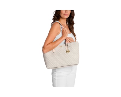 Foto 3 | Bolsa Michael Kors Jet Set Large Signature Logo Tote Bag 35s4g6ht9b Color Blanco