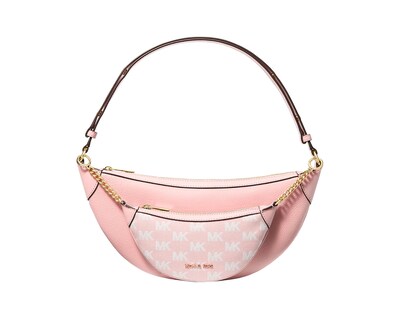 Foto 1 | Bolsa Michael Kors Hollis Medium 2-in-1 Grain Leather And Jacquard Logo Shoulder Bag 35s5g4wl6j Color Rosa