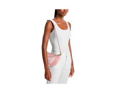 Foto 4 | Bolsa Michael Kors Hollis Medium 2-in-1 Grain Leather And Jacquard Logo Shoulder Bag 35s5g4wl6j Color Rosa
